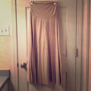 Tan stretchy maxi skirt, size medium